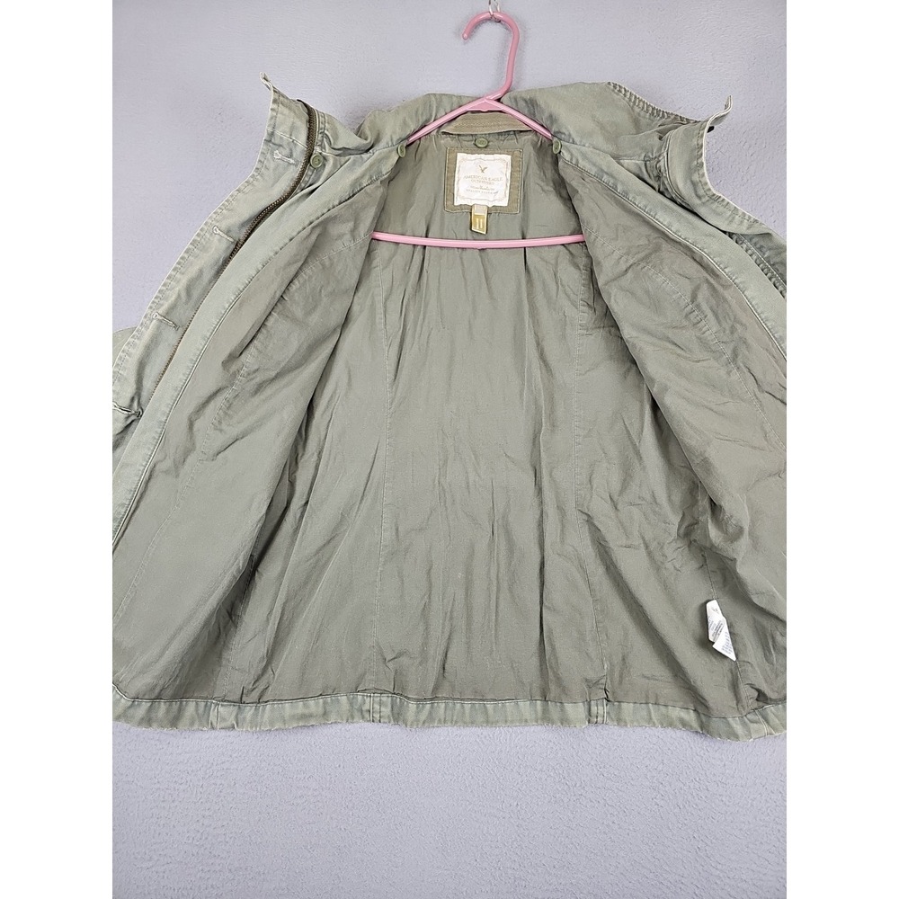 American Eagle Outfitters Utility Jacket Women's Size Medium Army Green Full Zip - Picture 5 of 9